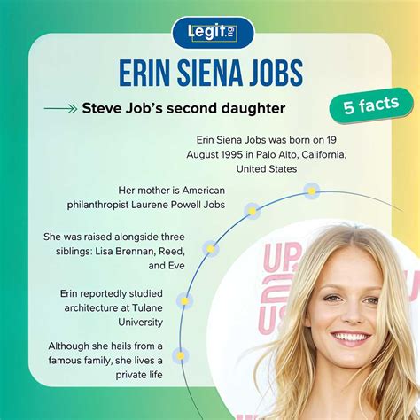 Erin Siena Jobs: the life and legacy of Steve Jobs' second child - Legit.ng