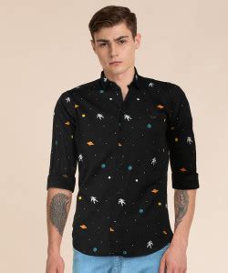 The Indian Garage Co. Men Printed Casual Black Shirt - Buy The Indian ...