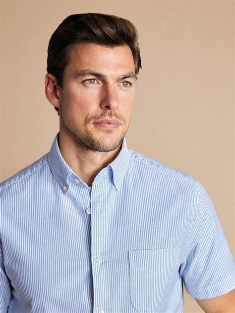 Charles Tyrwhitt Cotton Regular Fit Stripe Shirt, Ocean Blue