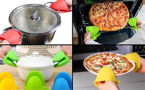 RKPM HOMES Set of 2 Silicone Pinch Grip Mitten Oven Mitt Gripper Grip ...