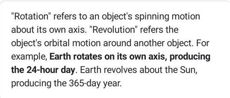How is the rotation of earth different from revolution of Earth? What ...