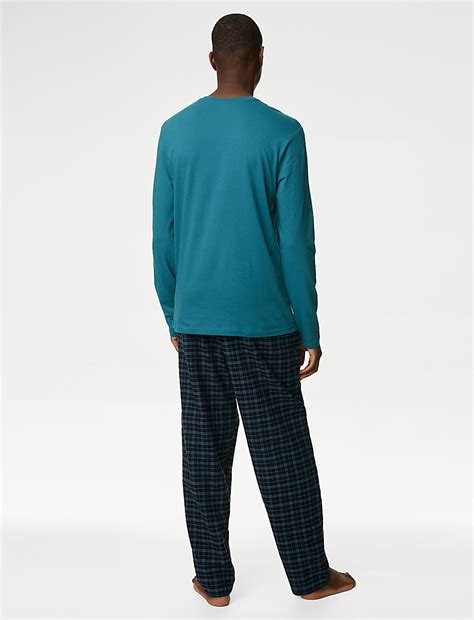 Buy Set of 2 Pure Cotton Full Sleeve T-Shirt with Checked Drawstring ...