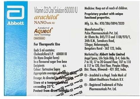 Arachitol Nano (Sugar Free) Solution (5 ml) Liquid Price in India - Buy ...