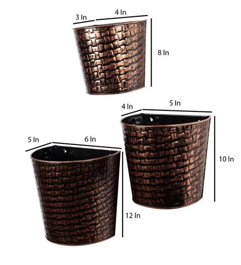 Copper & Black Hammered Wall Planter - Set of 3 – Writings On The Wall