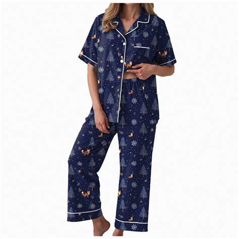 Drie Ladies Christmas Pajamas Women's Pajama Sets Button Down ...