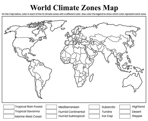 World Climate Map Printable 的图像结果