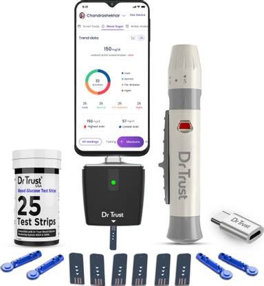 Dr Trust USA Smart Blood Glucose Check Sugar Testing Monitor Machine ...