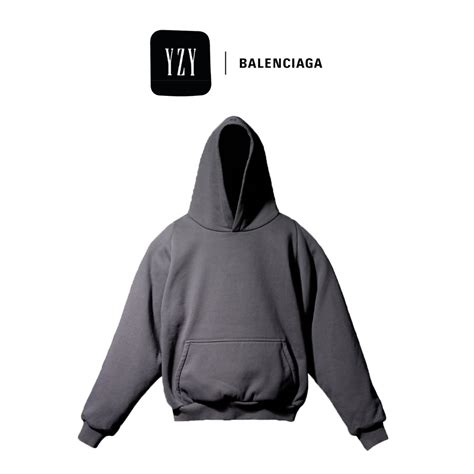 YEEZY GAP BALENCIAGA Logo Shrunken Hoodie 帽T L號 黑色 雙層設計 重磅 | 蝦皮購物