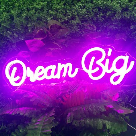 Buy ALVART “Dream Big” Neon Signs Dimmable LED 15x5’’, Purple LED Neon ...