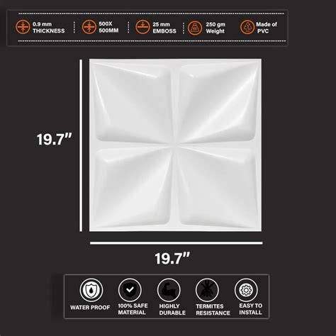 3D Wall Panels White - D094 White 3D Diamond PVC Wall Panels Trader ...