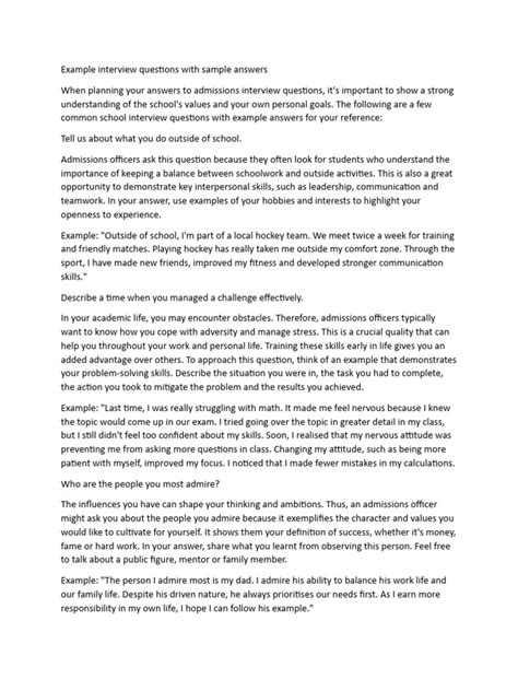 Sample Interview Questions and Answers 的图像结果