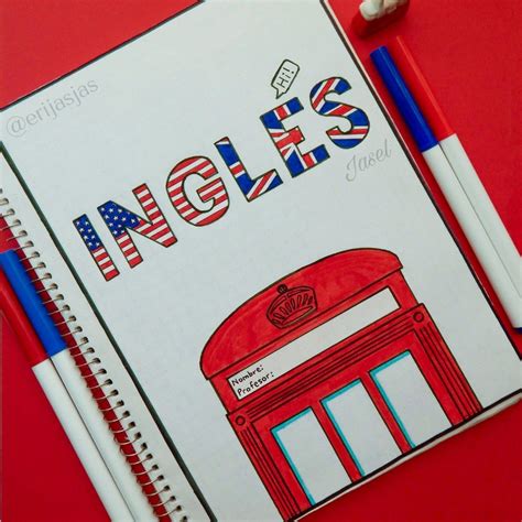 Portada de Inglés | Portada para cuaderno | Carátula de Inglés | Inglés ...