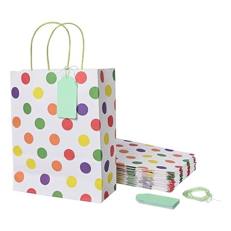 Suffix Retail (Pack Of 20) Polka Dots Multicolor Paper Bags For Return ...