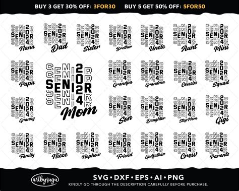 Buy 2024 Senior Family Svg Bundle, Graduation Shirt Svg, Family Grad ...