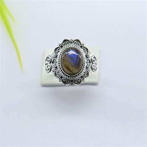 Buy Natural Bule Labradorite ,handmade Ring, 925 Sterling Silver Plated ...