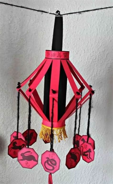儿童手工做新年纸灯笼 简单红灯笼的做法图解_手艺活网