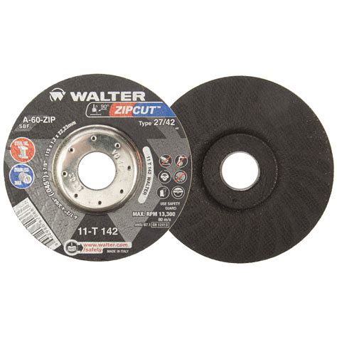 Walter 11F042 4-1/2x3/64x7/8 ZIP Stainless Contaminant Free Cut-Off ...