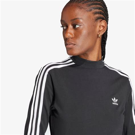 Buy Adidas Originals Black Adicolor Classics 3 Stripes High Neck Long ...
