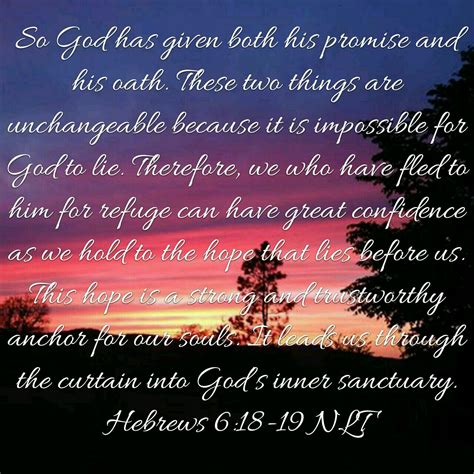 Hebrews 6:18-19 NLT | Inspirational bible verses, Scripture reading ...