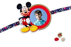 FUN2SHH Metal Art Photo Rakhi Cum Fridge Magnet 2 IN 1 Micky Mouse ...