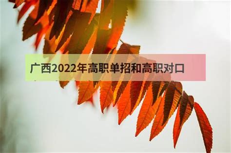 广西2022年高职单招和高职对口中职自主招生志愿设置 - 职教网