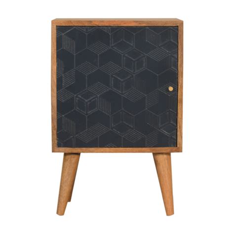 Acadia Black Bedside - ArtisanFurniture.in
