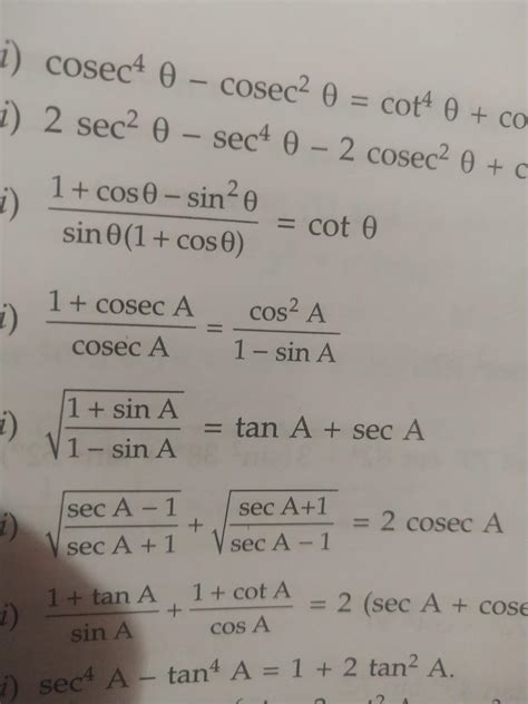 Prove (1 + cos e * c * A)/(cos e * c * A) = (cos^2 A)/(1 - sin A ...