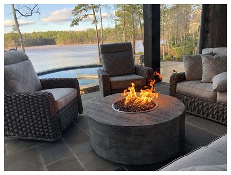 The Outdoor Plus Round GFRC Sequoia Wood Grain Fire Pit - Fire Pits ...