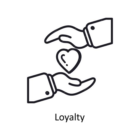Loyalty outline doodle design illustration symbol on white background ...