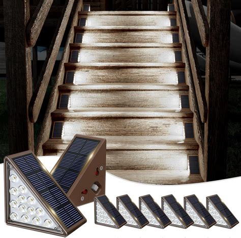 JOFIOS Solar Step Lights for Outside,8pack Solar Stair Lights Outdoor ...