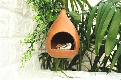 Terremaati Hanging Clay Bird Feeder | Handmade Terracotta Food & Water ...