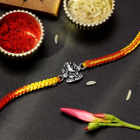 Lord Ganesha Divine Silver Rakhi