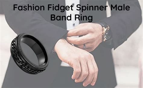University Trendz Black Fidget Spinner Band Rings For Men & Boys - Cool ...