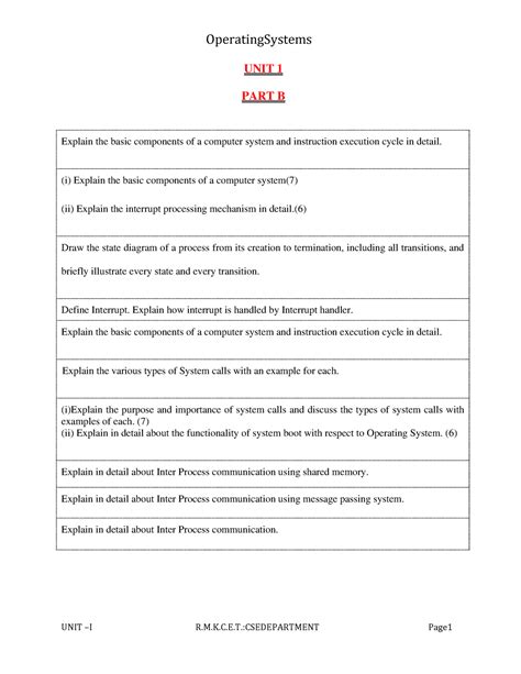 UNIT 1 - ugyugiy - UNIT 1 PART B Explain the basic components of a ...