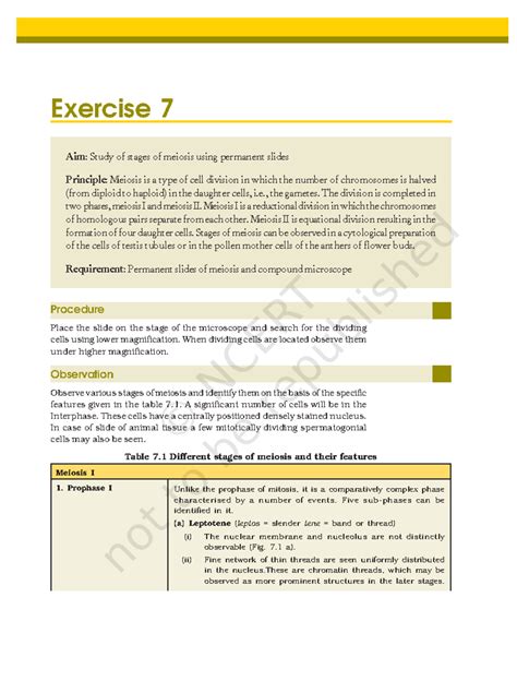 Lelm205 - cell - Aim: Study of stages of meiosis using permanent slides ...