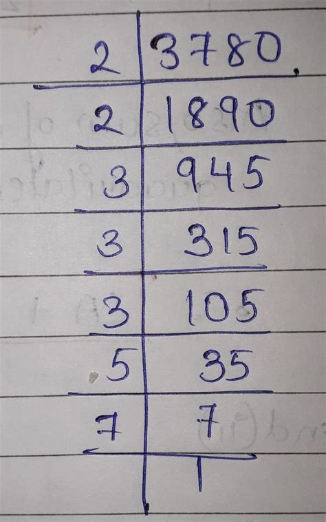 prime factorisation of 3780 - Brainly.in