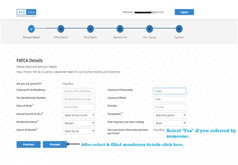 Online account opening process