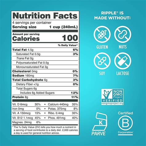 Ripple Non-Dairy Milk Original | Vegan Milk with 8g Pea Protein | On ...