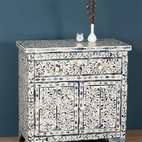 Azure Bloom Inlay Accent Chest – Alora Living