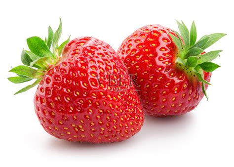 草莓,两个物体,白色背景,特写,素食正版图片素材下载_ID:138900411 - Veer图库