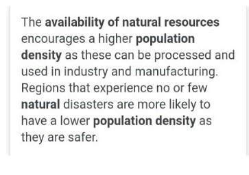 Describe one way that the availability of natural resources may affect ...