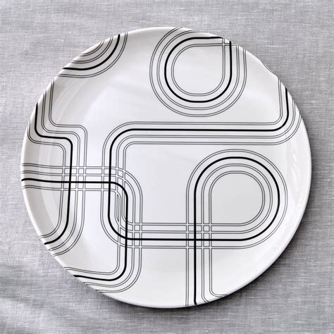 Buy Meadows Monochrome Melamine Printed Dinner Plate - 27cm from Home ...