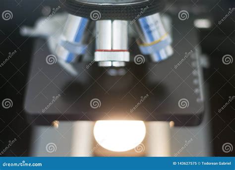 Scientific Microscope Close-up with Shallow Depth of Field Stock Image ...