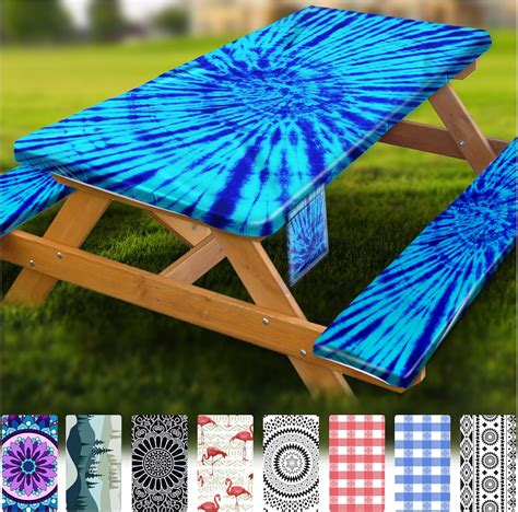 Amazon.com : Fitted Picnic Table Cover with Bench Covers Vinyl ...