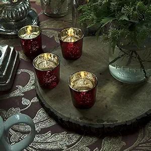 Mercury Silver T-light holder, Glass candle holder stand with free can ...
