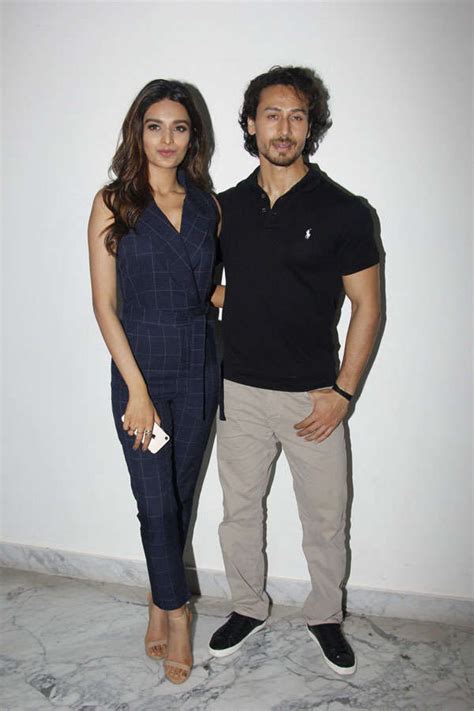Nidhhi Agerwal and Tiger Shroff smiles for the camera during the ...