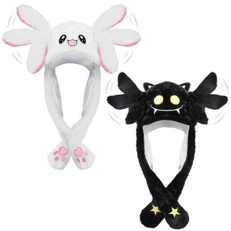 Cute Bunny Hats Funny Cute Rabbit Cap Ear Moving Jumping Hat for Women ...