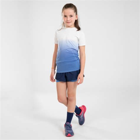 Girls' 2-in-1 Running Tight Shorts - Navy Blue