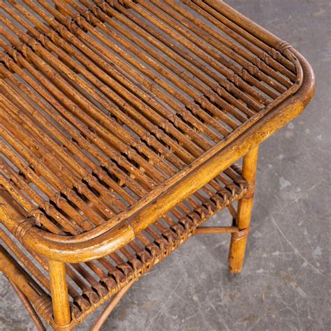 1950’s Original Rattan French Low Side Table For Sale at 1stDibs