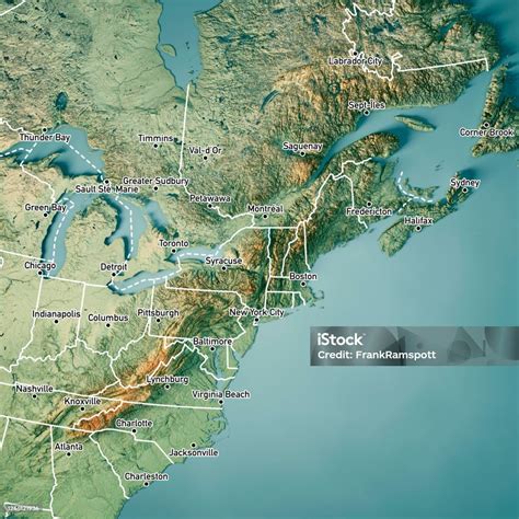 Us Map With Cities East Coast